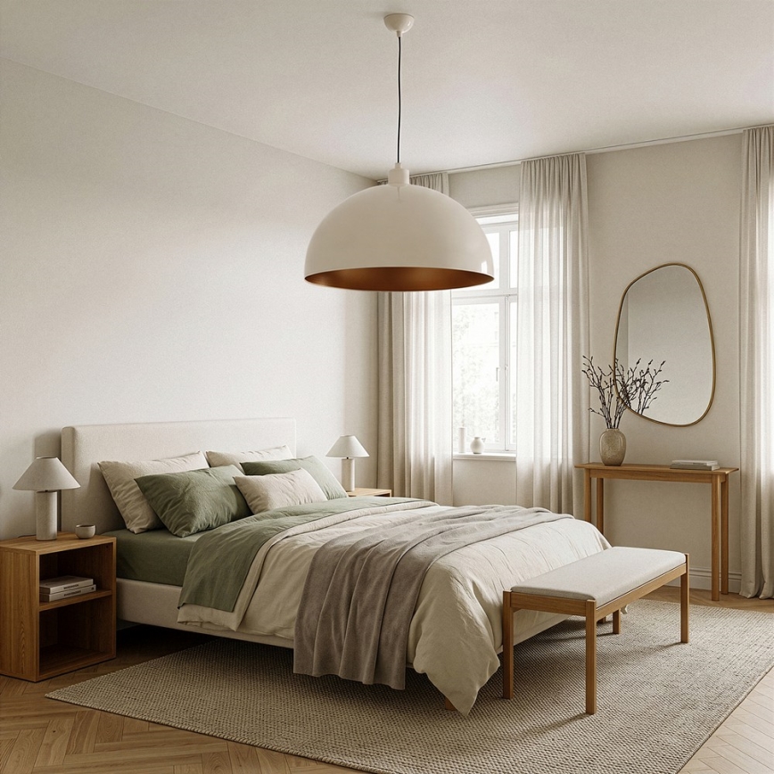 Brilagi - Lampa wisząca LED na linkę METALO 1xE27/40W/230V śr. 60 cm beżowy/miedziany