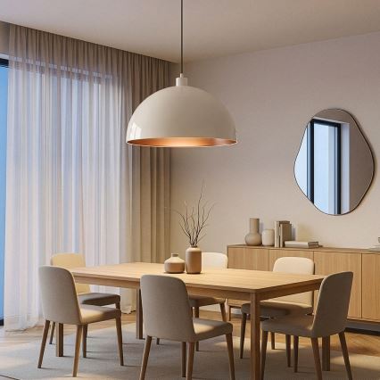 Brilagi - Lampa wisząca LED na linkę METALO 1xE27/40W/230V śr. 60 cm beżowy/miedziany
