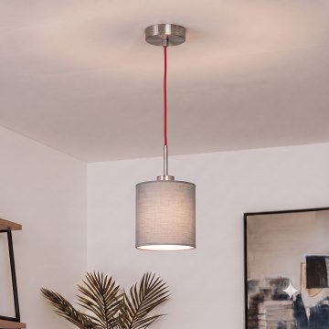 Brilagi - Lampa wisząca LED na linku NUBILA 1xE27/60W/230V śr. 14 cm czerwona/jasnoszara