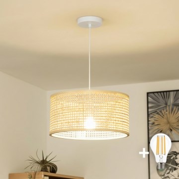 Brilagi - Lampa wisząca LED na przewodzie CERIA BOHO 1xE27/40W/230V śr. 25 cm bambus