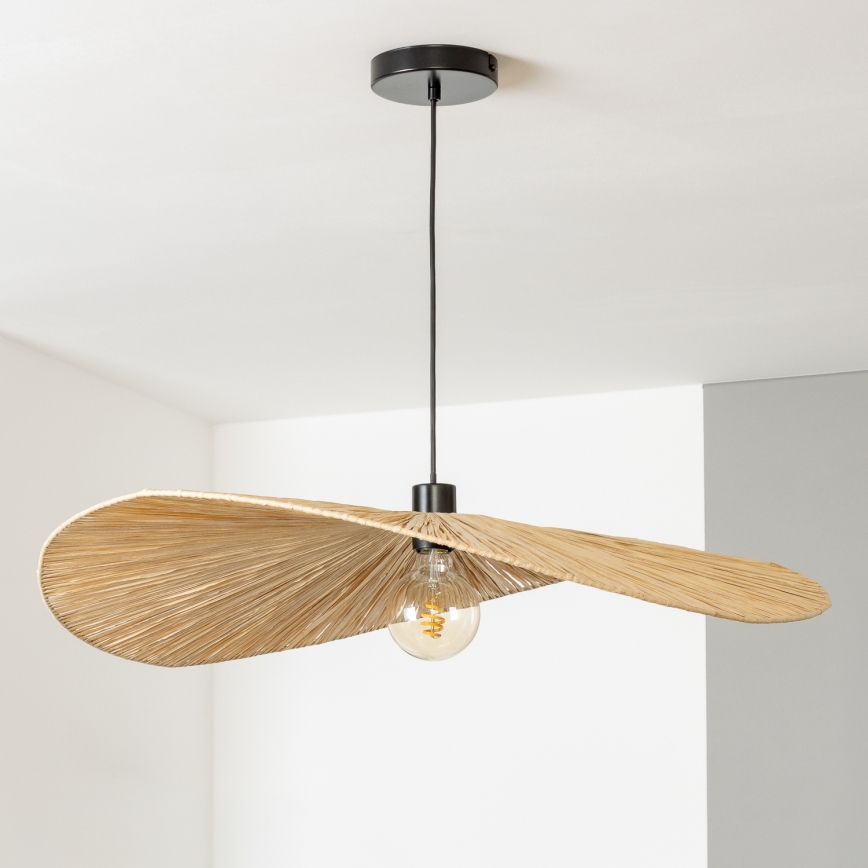 Brilagi - Lampa wisząca LED na przewodzie CERIA BOHO 1xE27/40W/230V śr. 80 cm, abażur z rafii