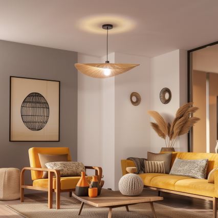 Brilagi - Lampa wisząca LED na przewodzie CERIA BOHO 1xE27/40W/230V śr. 80 cm, abażur z rafii