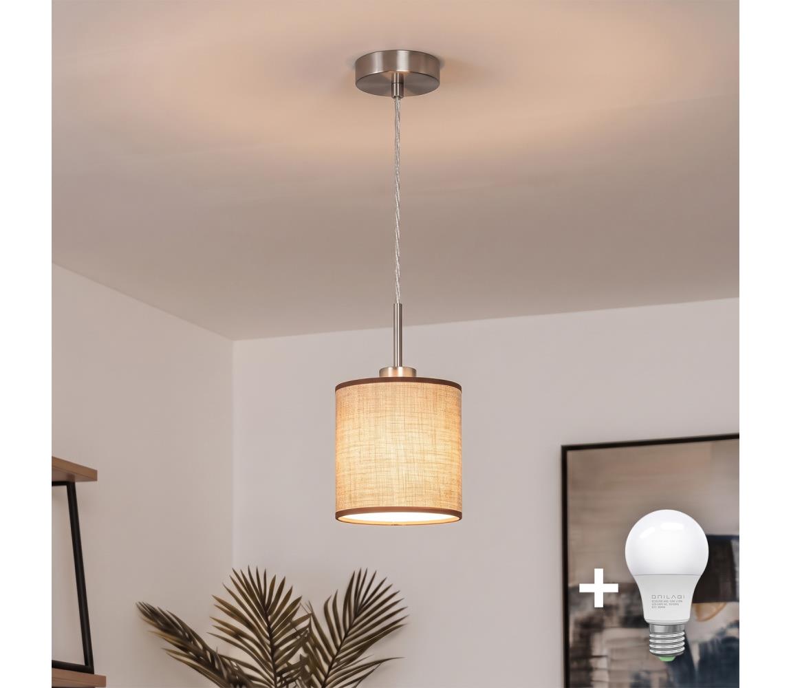 Brilagi - Lampa wisząca LED na przewodzie NUBILA 1xE27/60W/230V śr. 14 cm, brązowa