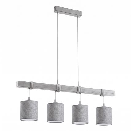 Brilagi - Lampa wisząca LED na przewodzie NUBILA 4xE27/60W/230V szara