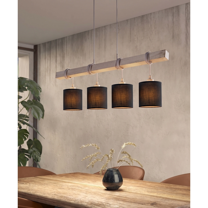 Brilagi - Lampa wisząca LED na przewodzie NUBILA 4xE27/60W/230V szary/czarny