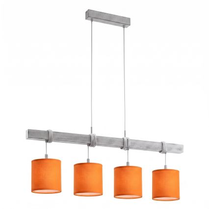 Brilagi - Lampa wisząca LED na przewodzie NUBILA 4xE27/60W/230V szary/pomarańczowy
