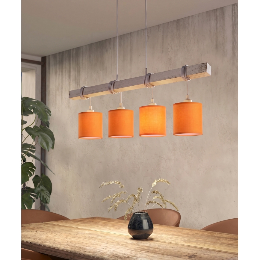 Brilagi - Lampa wisząca LED na przewodzie NUBILA 4xE27/60W/230V szary/pomarańczowy