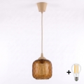 Brilagi - Lampa wisząca LED na przewodzie RETRO GLASS 1xE27/60W/230V śr. 14 cm beżowy/przydymiony brąz