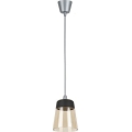 Brilagi - Lampa wisząca LED na przewodzie RETRO GLASS 1xE27/60W/230V śr. 15,5 cm srebrna/dymna beżowa/czarna