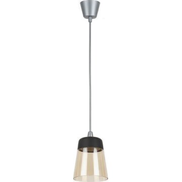 Brilagi - Lampa wisząca LED na przewodzie RETRO GLASS 1xE27/60W/230V śr. 15,5 cm srebrna/dymna beżowa/czarna