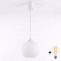 Brilagi - Lampa wisząca LED na przewodzie RETRO GLASS 1xE27/60W/230V śr. 15 cm biała