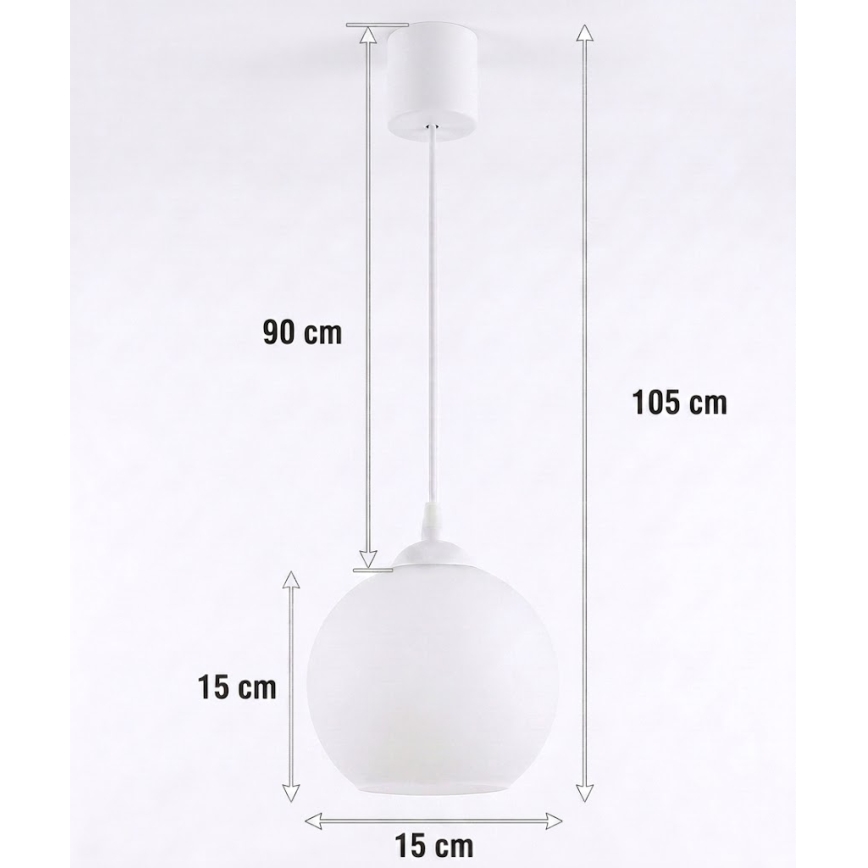 Brilagi - Lampa wisząca LED na przewodzie RETRO GLASS 1xE27/60W/230V śr. 15 cm biała