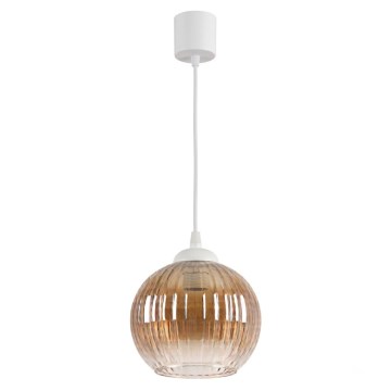 Brilagi - Lampa wisząca LED na przewodzie RETRO GLASS 1xE27/60W/230V śr. 18 cm biała/dymno-brązowa