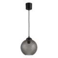 Brilagi - Lampa wisząca LED na przewodzie RETRO GLASS 1xE27/60W/230V śr. 18 cm czarna/dymnoszara