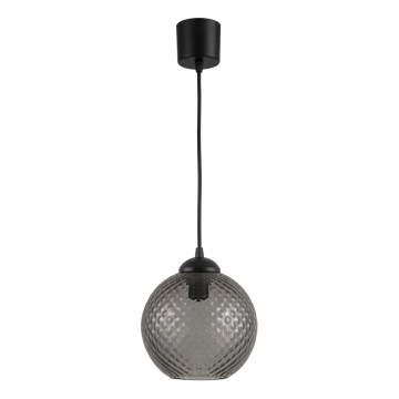 Brilagi - Lampa wisząca LED na przewodzie RETRO GLASS 1xE27/60W/230V śr. 18 cm czarna/dymnoszara