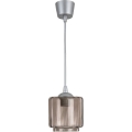 Brilagi - Lampa wisząca LED na przewodzie RETRO GLASS 1xE27/60W/230V Ø 15 cm srebrna/dymno-beżowa