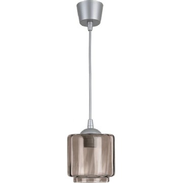 Brilagi - Lampa wisząca LED na przewodzie RETRO GLASS 1xE27/60W/230V Ø 15 cm srebrna/dymno-beżowa