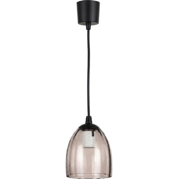Brilagi - Lampa wisząca LED na przewodzie RETRO GLASS 1xE27/60W/230V Ø 17 cm czarny/dymowy beż