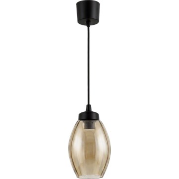 Brilagi - Lampa wisząca LED na przewodzie RETRO GLASS 1xE27/60W/230V Ø 17 cm czarny/przydymiony beżowy