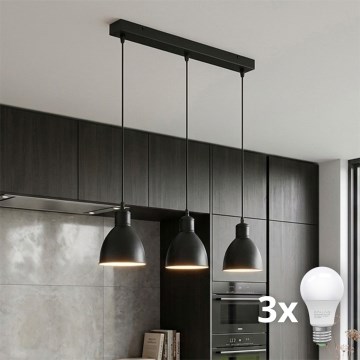 Brilagi - Lampa wisząca LED na przewodzie RIDDY 3xE27/60W/230V czarna