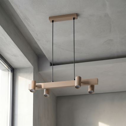 Brilagi - LED RGBW ściemnialny żyrandol na lince SELE 4xGU10/6,5W/230V 2700-6500K beżowy