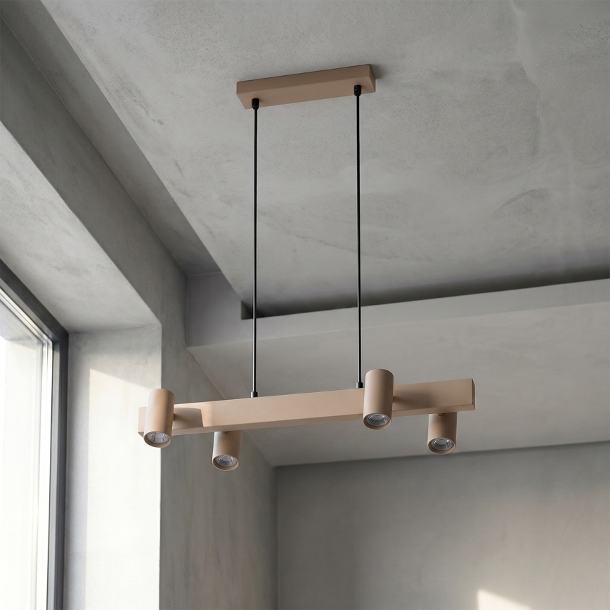 Brilagi - LED RGBW ściemnialny żyrandol na lince SELE 4xGU10/6,5W/230V 2700-6500K beżowy