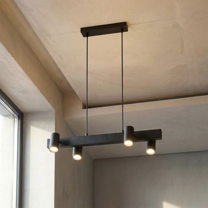 Brilagi - LED RGBW ściemnialny żyrandol na lince SELE 4xGU10/6,5W/230V 2700-6500K czarny