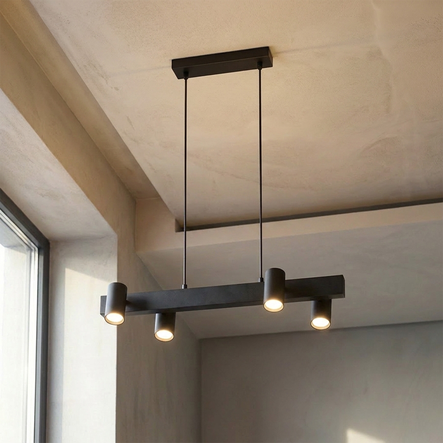 Brilagi - LED RGBW ściemnialny żyrandol na lince SELE 4xGU10/6,5W/230V 2700-6500K czarny