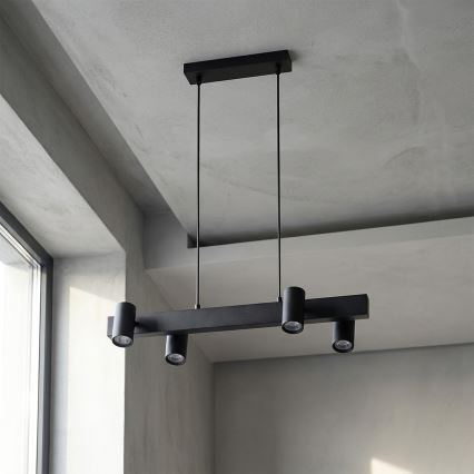 Brilagi - LED RGBW ściemnialny żyrandol na lince SELE 4xGU10/6,5W/230V 2700-6500K czarny