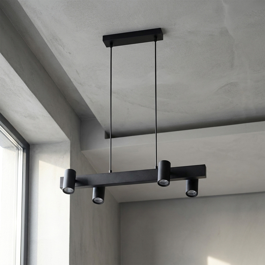 Brilagi - LED RGBW ściemnialny żyrandol na lince SELE 4xGU10/6,5W/230V 2700-6500K czarny