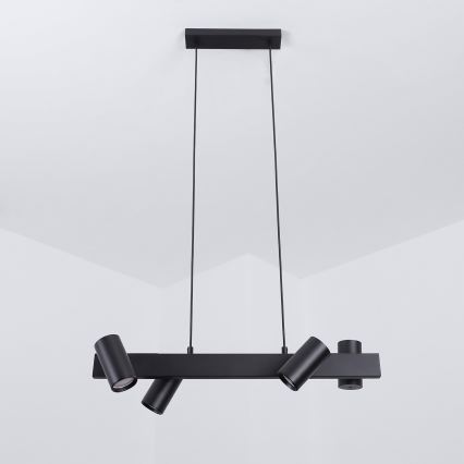 Brilagi - LED RGBW ściemnialny żyrandol na lince SELE 4xGU10/6,5W/230V 2700-6500K czarny