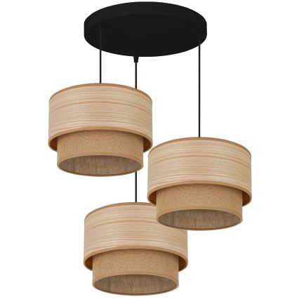 Brilagi - Lampa wisząca na linkach MONTANA BOHO 3xE27/15W/230V brązowo-czarna