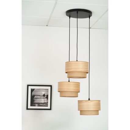 Brilagi - Lampa wisząca na linkach MONTANA BOHO 3xE27/15W/230V brązowo-czarna
