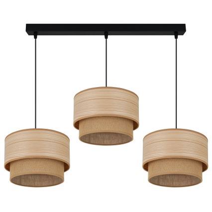 Brilagi - Lampa wisząca na linkach MONTANA BOHO 3xE27/15W/230V brązowo-czarna