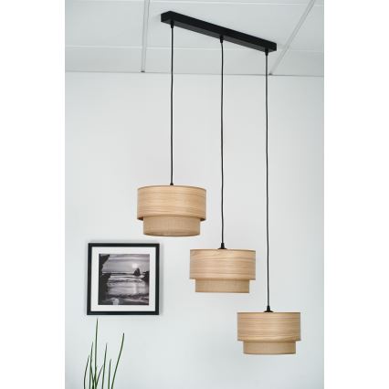 Brilagi - Lampa wisząca na linkach MONTANA BOHO 3xE27/15W/230V brązowo-czarna
