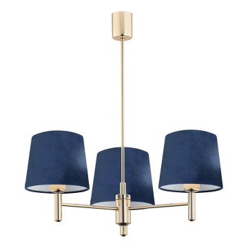 Brilagi - Lampa wisząca na drążku MONTE 3xE27/15W/230V niebieska/złota