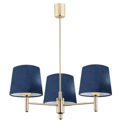 Brilagi - Lampa wisząca na drążku MONTE 3xE27/60W/230V niebieska/złota