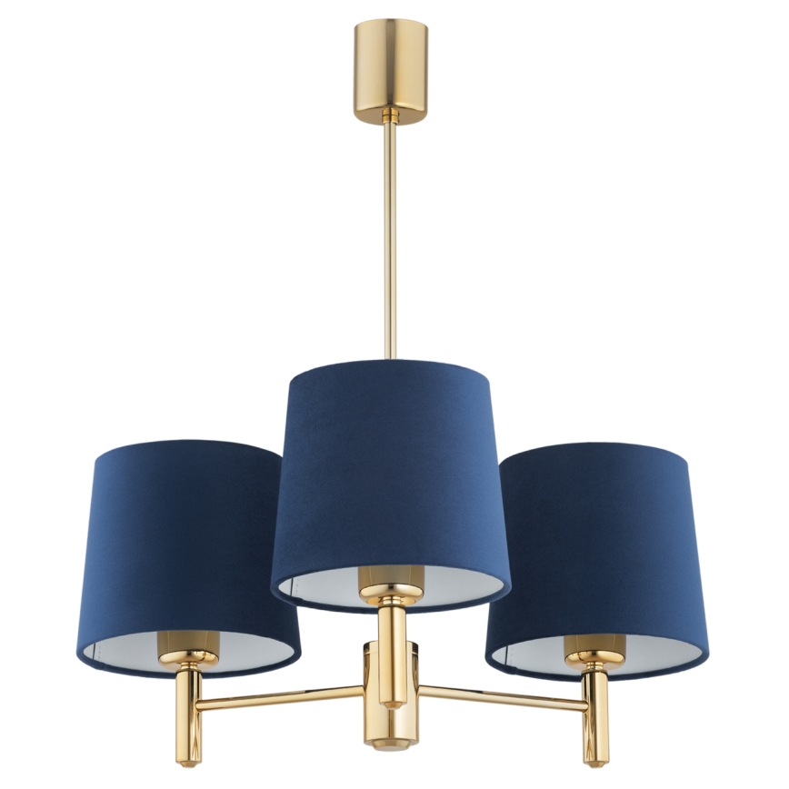 Brilagi - Lampa wisząca na drążku MONTE 3xE27/60W/230V niebieska/złota