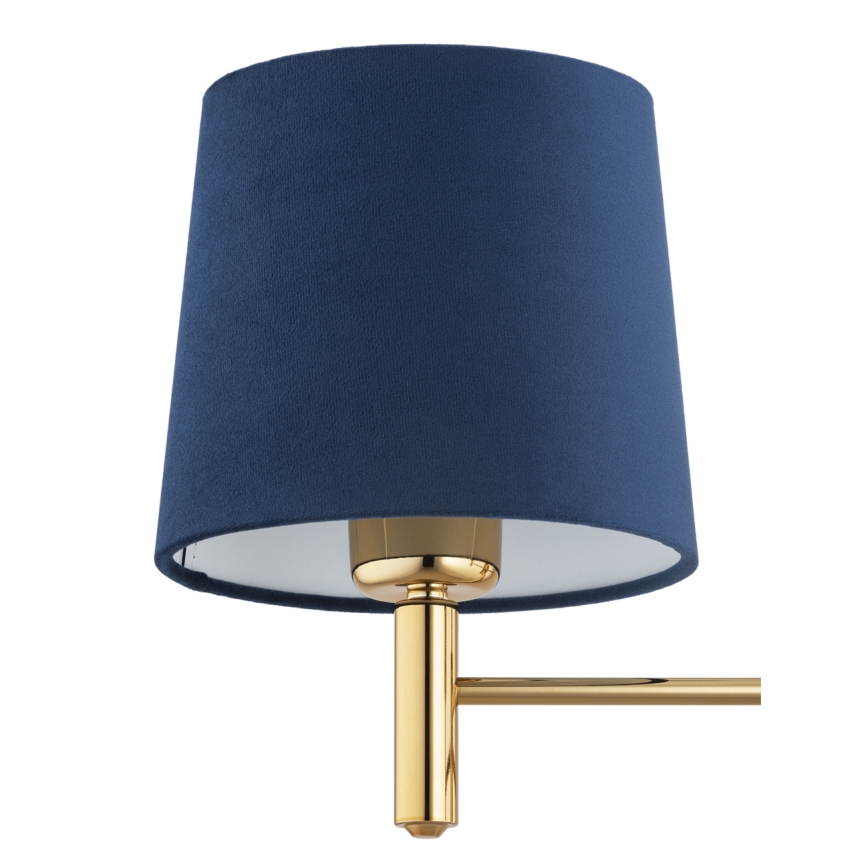 Brilagi - Lampa wisząca na drążku MONTE 3xE27/60W/230V niebieska/złota