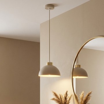 Brilagi - Lampa wisząca na lince 1xE27/60W/230V Ø 18 cm beżowa/złota