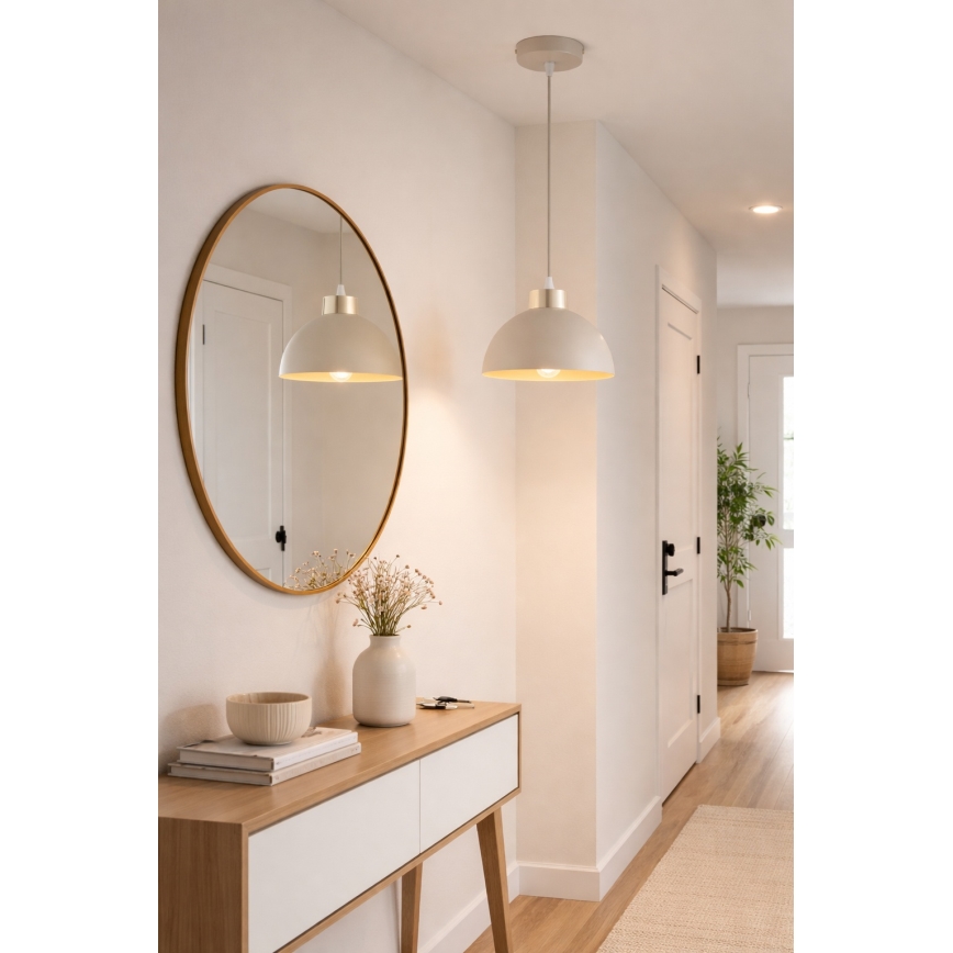 Brilagi - Lampa wisząca na lince 1xE27/60W/230V Ø 18 cm beżowa/złota