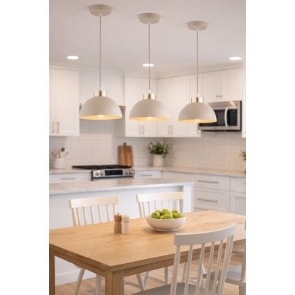 Brilagi - Lampa wisząca na lince 1xE27/60W/230V Ø 18 cm beżowa/złota