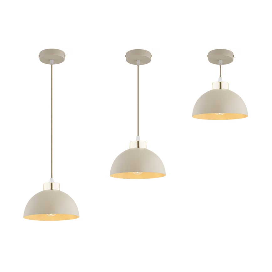 Brilagi - Lampa wisząca na lince 1xE27/60W/230V Ø 18 cm beżowa/złota