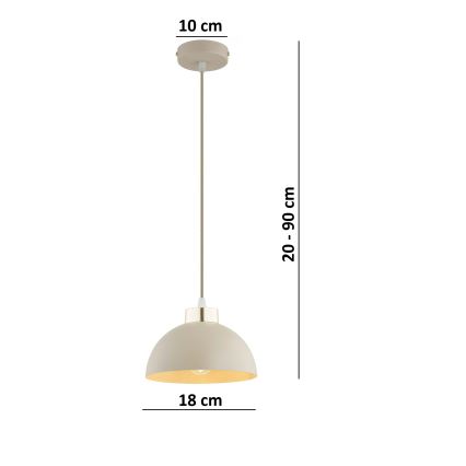 Brilagi - Lampa wisząca na lince 1xE27/60W/230V Ø 18 cm beżowa/złota