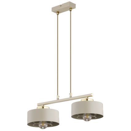 Brilagi - Lampa wisząca na lince 2xE27/60W/230V beżowa/złota