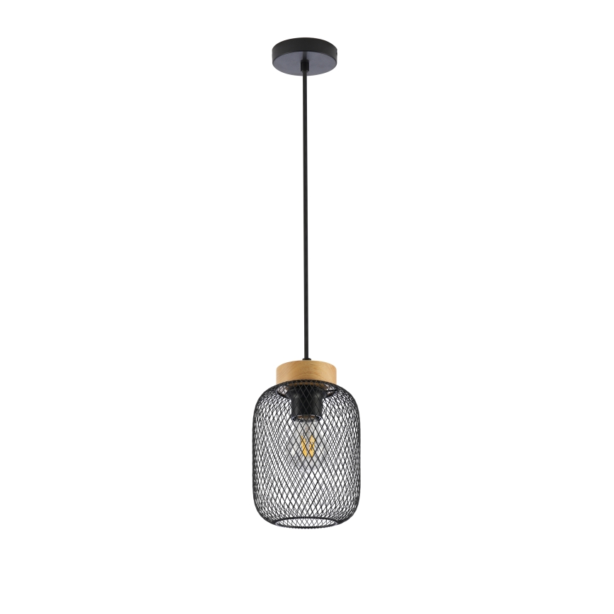 Brilagi - Lampa wisząca na lince BASKLITE 1xE27/15W/230V, drewno/czarny