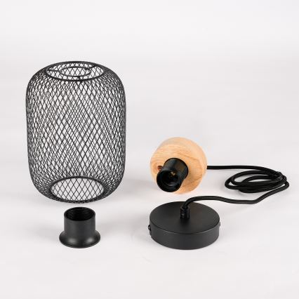Brilagi - Lampa wisząca na lince BASKLITE 1xE27/15W/230V, drewno/czarny
