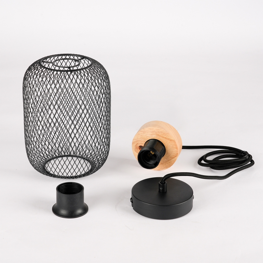 Brilagi - Lampa wisząca na lince BASKLITE 1xE27/15W/230V drewno kauczukowe/czarny