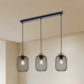 Brilagi - Lampa wisząca na lince BASKLITE 3xE27/15W/230V, drewno kauczukowe/czarna