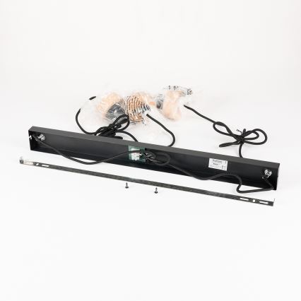 Brilagi - Lampa wisząca na lince BASKLITE 3xE27/15W/230V, drewno kauczukowe/czarna
